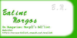 balint morgos business card